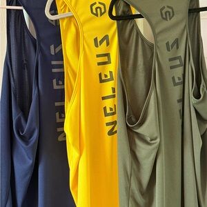 Neleus Men's Tank Tops - Blue, Yellow, Green